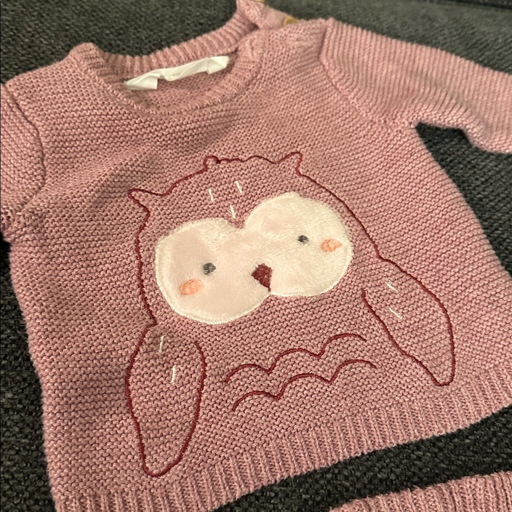 rene rofe baby owl sweater set - great condition - Picture 2 of 5